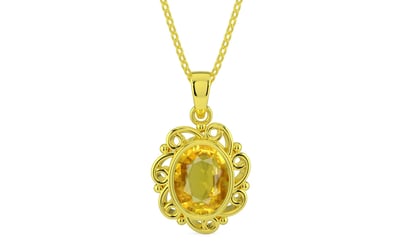 Panchdhatu Thailand Yellow Sapphire Pendant Rare Quality (P5)