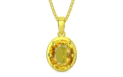 Panchdhatu Thailand Yellow Sapphire Pendant Rare Quality (P8)