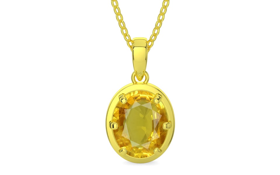 Panchdhatu Thailand Yellow Sapphire Pendant Rare Quality (P8)