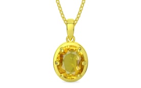 Panchdhatu Thailand Yellow Sapphire Pendant Rare Quality (P8)