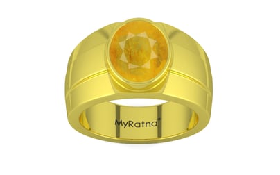Panchdhatu Thailand Yellow Sapphire Ring Fine Quality (R1)