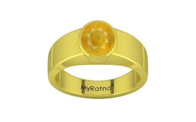 Panchdhatu Thailand Yellow Sapphire Ring Fine Quality (R10)