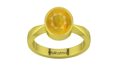 Panchdhatu Thailand Yellow Sapphire Ring Fine Quality (R9)