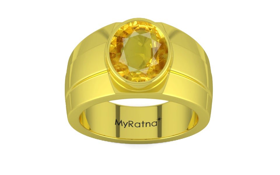 Panchdhatu Thailand Yellow Sapphire Ring Rare Quality (R1)