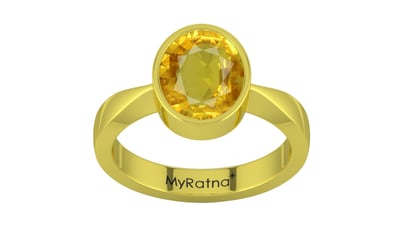 Panchdhatu Thailand Yellow Sapphire Ring Rare Quality (R9)