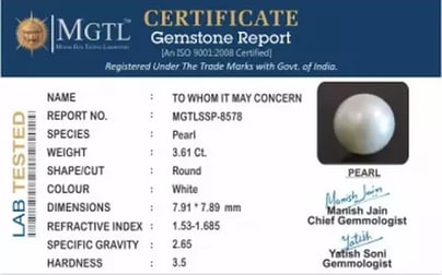 Pearl - SSP 8578 (Origin - South Sea) Fine - Quality