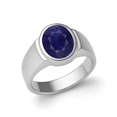 Premium 925 Sterling Silver Blue Sapphire Stone Men’s Ring
