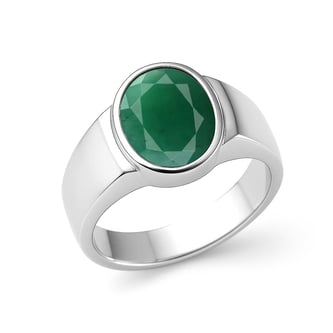 Premium 925 Sterling Silver Emerald Stone Men’s Ring