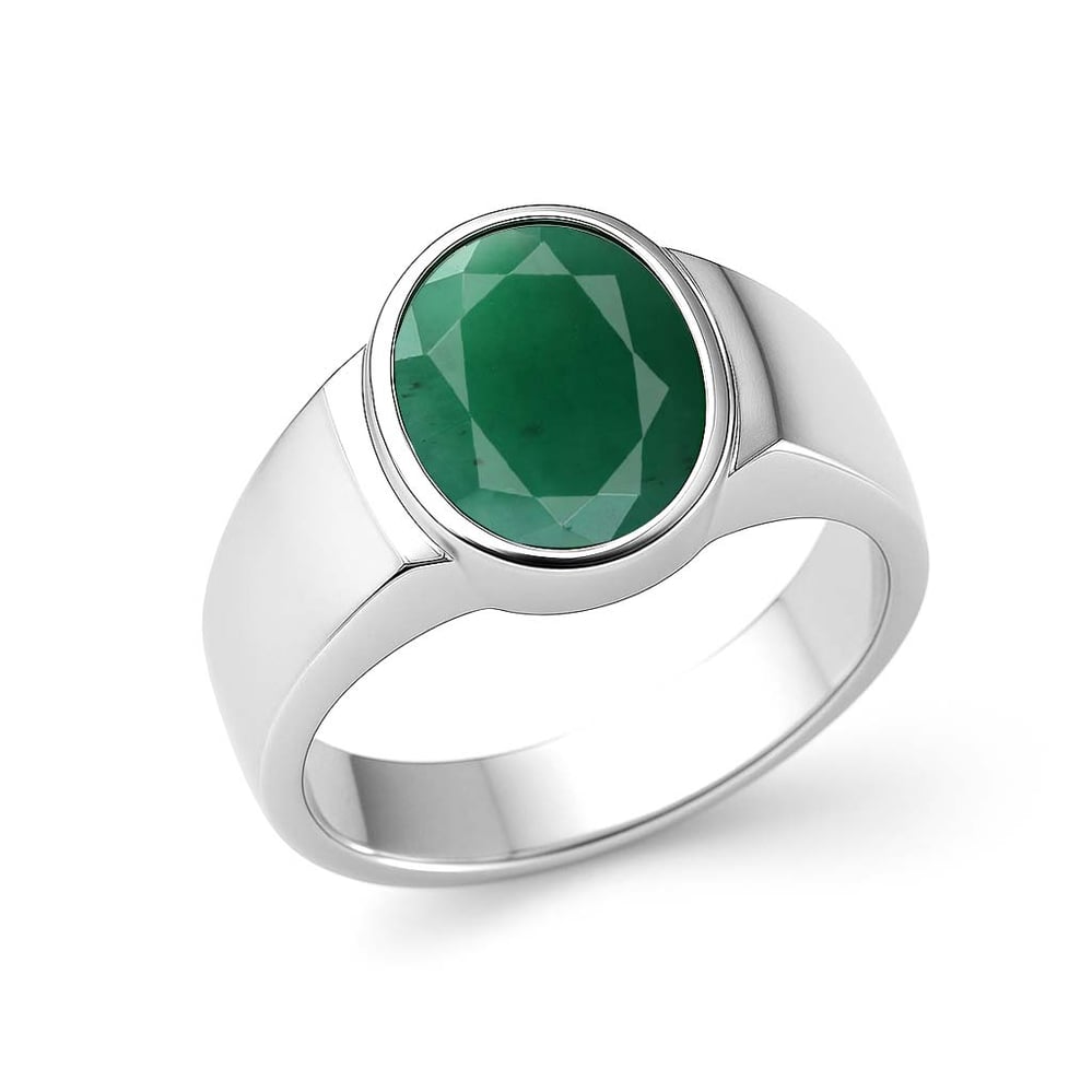 Premium 925 Sterling Silver Emerald Stone Men’s Ring