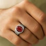 Premium 925 Sterling Silver Hessonite Gomed Stone Men’s Ring