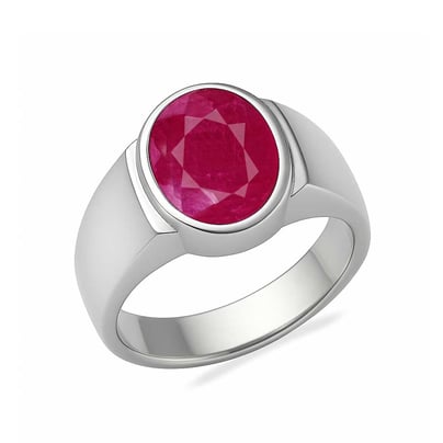 Premium 925 Sterling Silver Ruby Stone Men’s Ring