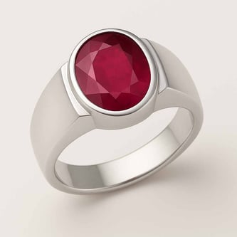 Premium 925 Sterling Silver Ruby Stone Men’s Ring