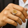 Premium 925 Sterling Silver Yellow Sapphire Stone Men’s Ring