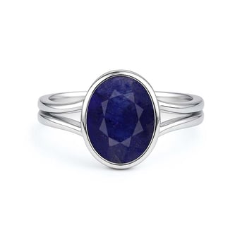 Premium Crafted Sterling Silver Blue Sapphire Ring for Women