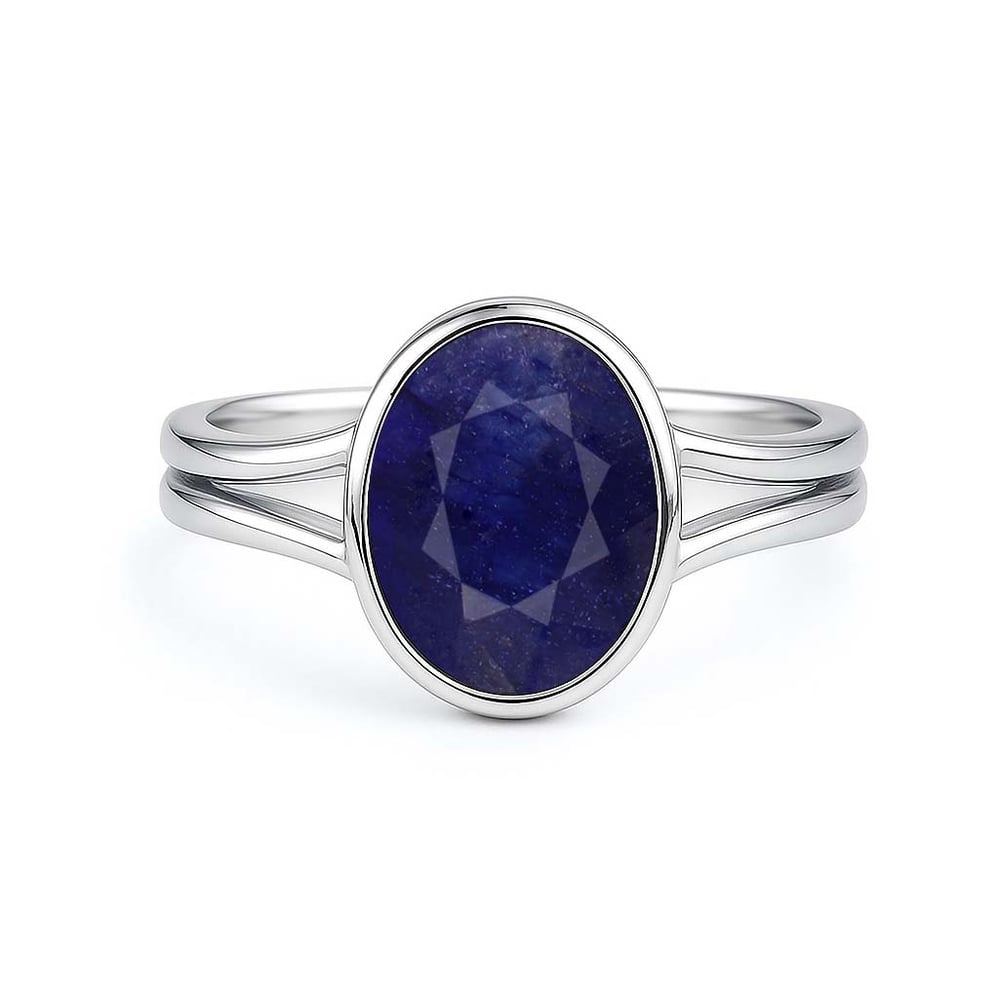 Premium Crafted Sterling Silver Blue Sapphire Ring for Women