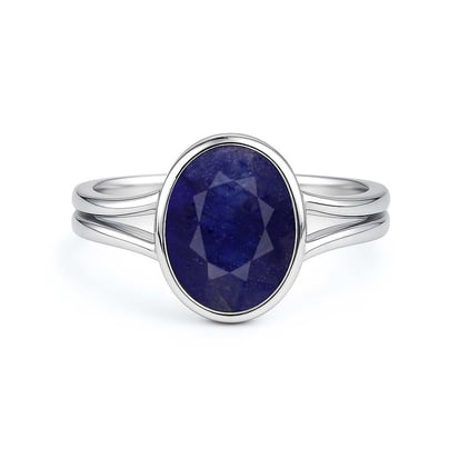 Premium Crafted Sterling Silver Blue Sapphire Ring for Women