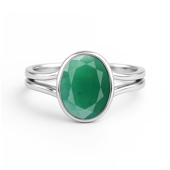 Premium Crafted Sterling Silver Emerald Ring for Women