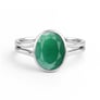 Premium Crafted Sterling Silver Emerald Ring for Women