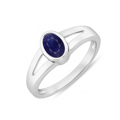 Premium Royal Sterling Silver Blue Sapphire (Neelam) Ring for Her