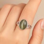 Premium Royal Sterling Silver Cat's Eye (Lehsuniya) Ring for Her