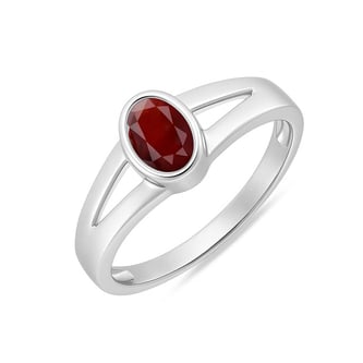 Premium Royal Sterling Silver Hessonite Gomed  Ring for Her