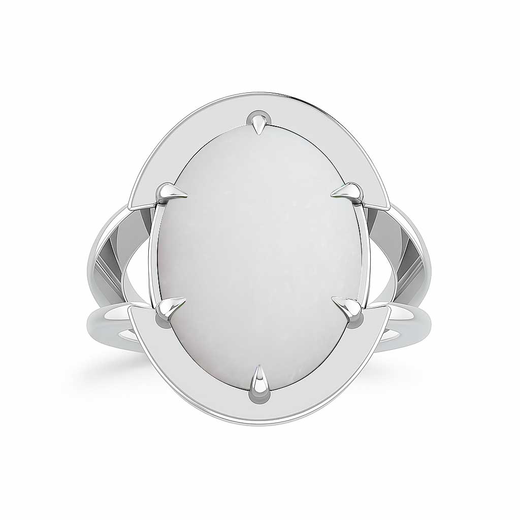 Premium Royal Sterling Silver Opal Gemstone Ring for Her