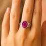 Premium Royal Sterling Silver Ruby (Manik) Ring for Her