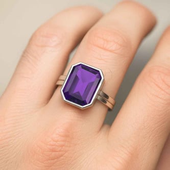 Premium Sterling Silver Amethyst Men’s Ring