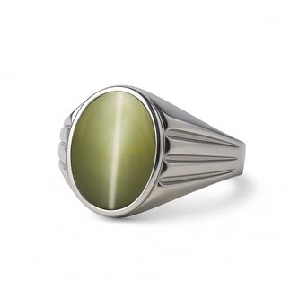 Premium Sterling Silver Cat's Eye Men’s Ring