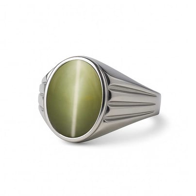 Premium Sterling Silver Cat's Eye Men’s Ring