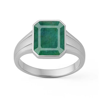 Premium Sterling Silver Emerald Men’s Ring
