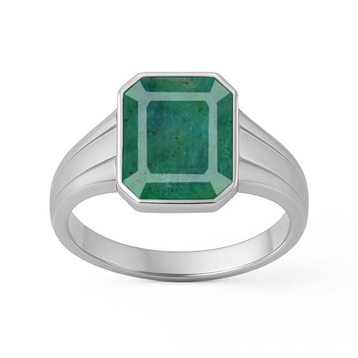 Premium Sterling Silver Emerald Men’s Ring