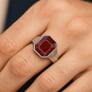 Premium Sterling Silver Hessonite Garnet Men’s Ring