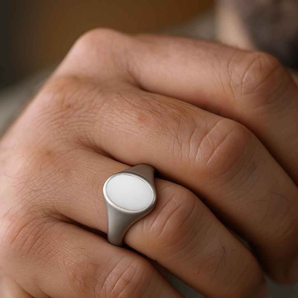 Premium Sterling Silver Opal Men’s Ring