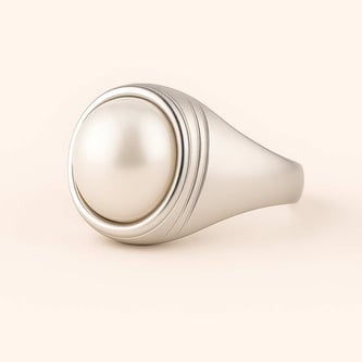 Premium Sterling Silver Pearl Men’s Ring