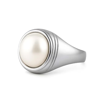 Premium Sterling Silver Pearl Men’s Ring