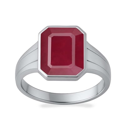 Premium Sterling Silver Ruby Men’s Ring