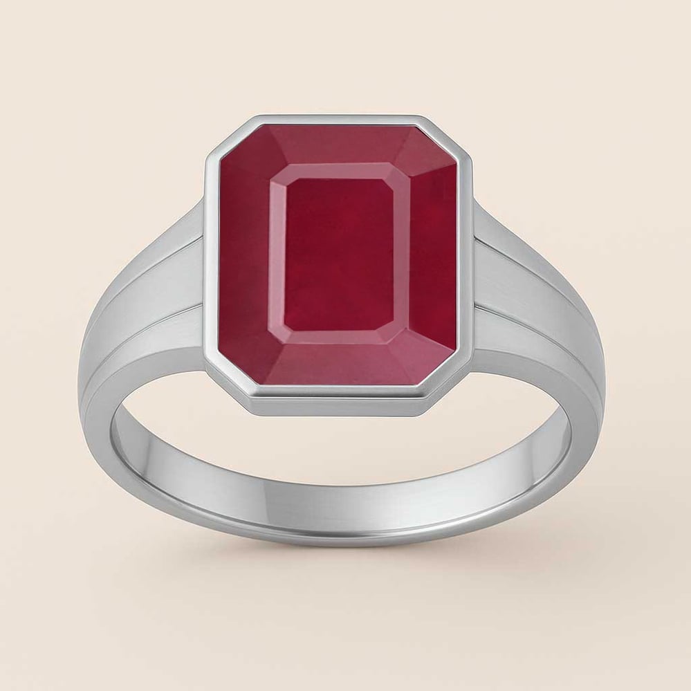 Premium Sterling Silver Ruby Men’s Ring