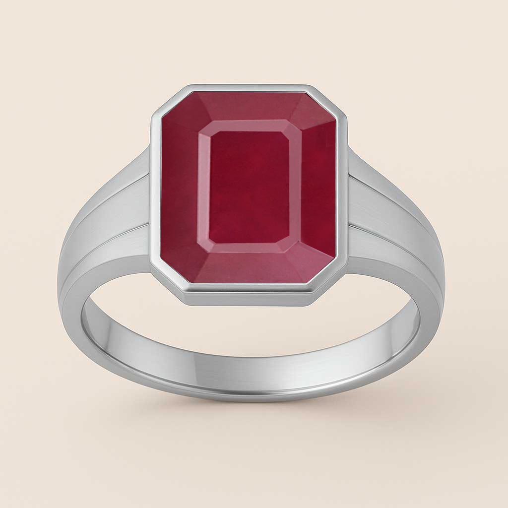Premium Sterling Silver Ruby Men’s Ring