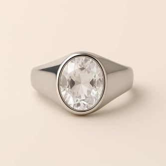 Premium Sterling Silver Zircon Men’s Ring