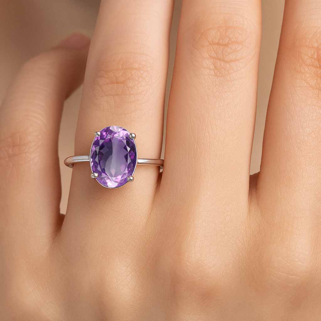 Pure 925 Sterling Silver Amethyst Women’s Ring