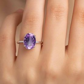 Pure 925 Sterling Silver Amethyst Women’s Ring