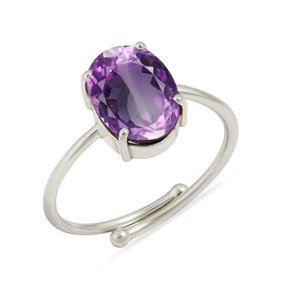 Pure 925 Sterling Silver Amethyst Women’s Ring