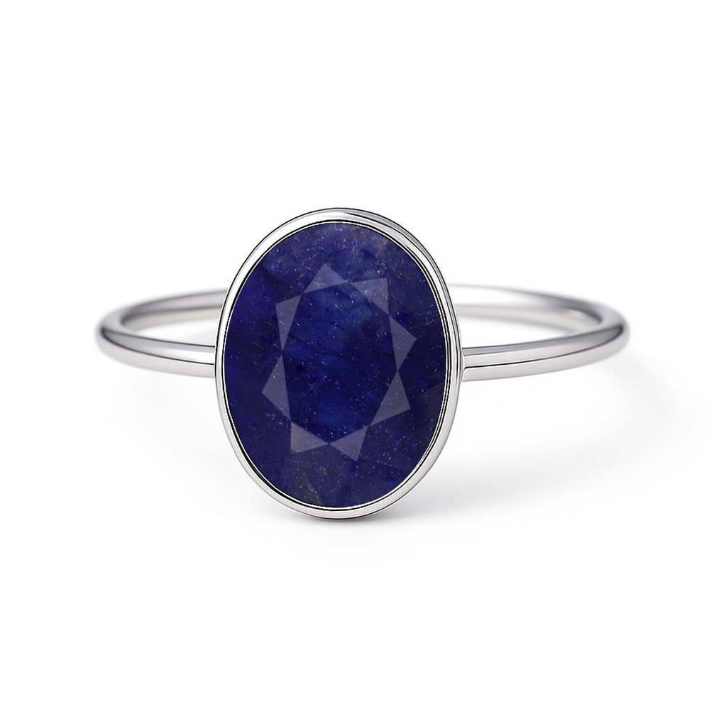 Pure 925 Sterling Silver Blue Sapphire Women’s Ring