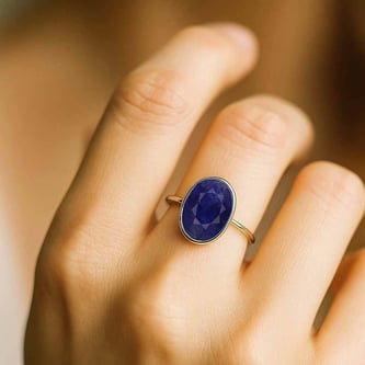 Pure 925 Sterling Silver Blue Sapphire Women’s Ring