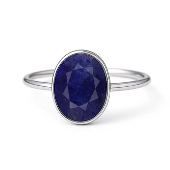Pure 925 Sterling Silver Blue Sapphire Women’s Ring