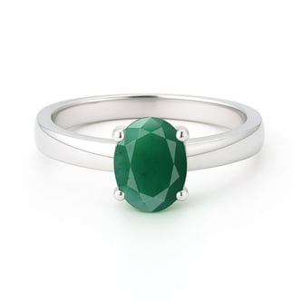Pure 925 Sterling Silver Emerald Ring for Men