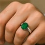 Pure 925 Sterling Silver Emerald Ring for Men