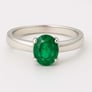 Pure 925 Sterling Silver Emerald Ring for Men