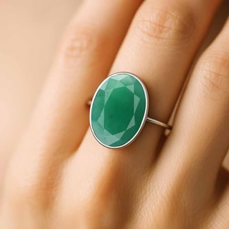 Pure 925 Sterling Silver Emerald Women’s Ring